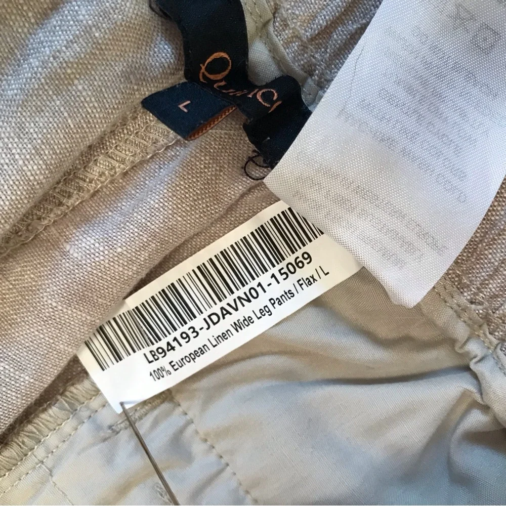 Quince 100% European Linen Wide Leg Pants in Flax